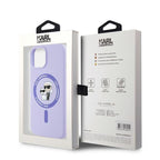 Karl Lagerfeld MagSafe dėklas iPhone 15 – violetinis