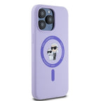 Karl Lagerfeld silikoninis MagSafe dėklas iPhone 15 Pro Max – violetinis