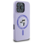 Karl Lagerfeld silikoninis MagSafe dėklas iPhone 16 Pro – violetinis