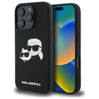 Karl Lagerfeld silikoninis MagSafe dėklas iPhone 16 Pro – juodas -- iPhone 16 Pro
