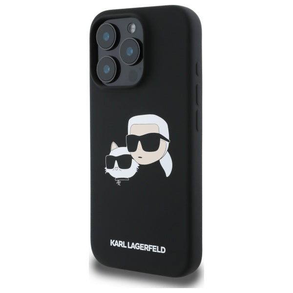 Karl Lagerfeld silikoninis MagSafe dėklas iPhone 16 Pro – juodas -- iPhone 16 Pro