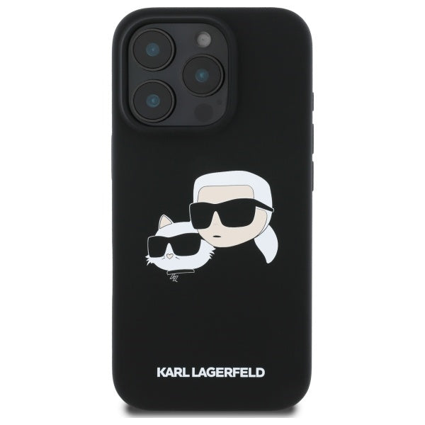 Karl Lagerfeld silikoninis MagSafe dėklas iPhone 16 Pro – juodas -- iPhone 16 Pro