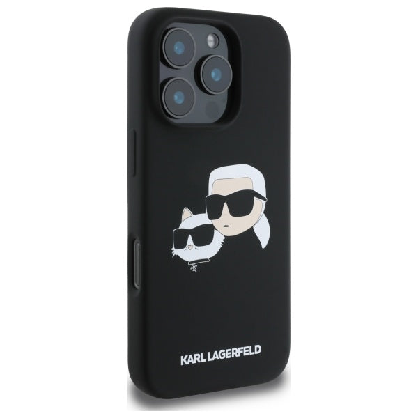Karl Lagerfeld silikoninis MagSafe dėklas iPhone 16 Pro – juodas -- iPhone 16 Pro