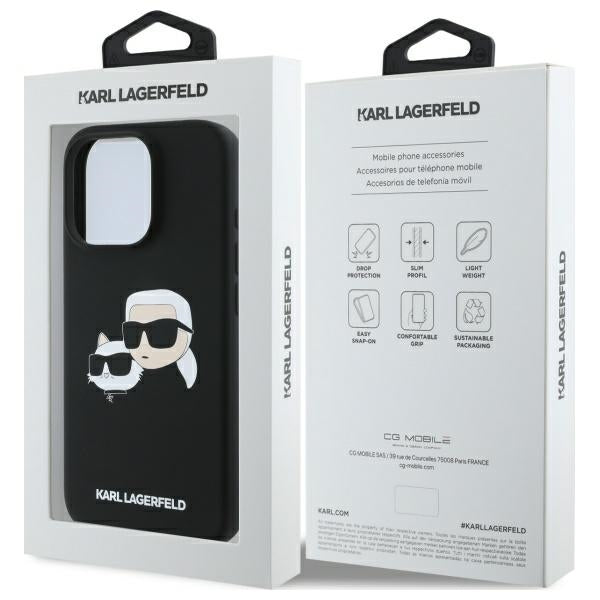 Karl Lagerfeld silikoninis MagSafe dėklas iPhone 16 Pro – juodas -- iPhone 16 Pro