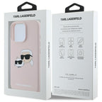 Karl Lagerfeld MagSafe dėklas iPhone 16 Pro – rožinis