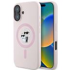 Karl Lagerfeld silikoninis MagSafe dėklas iPhone 16 Plus – rožinis