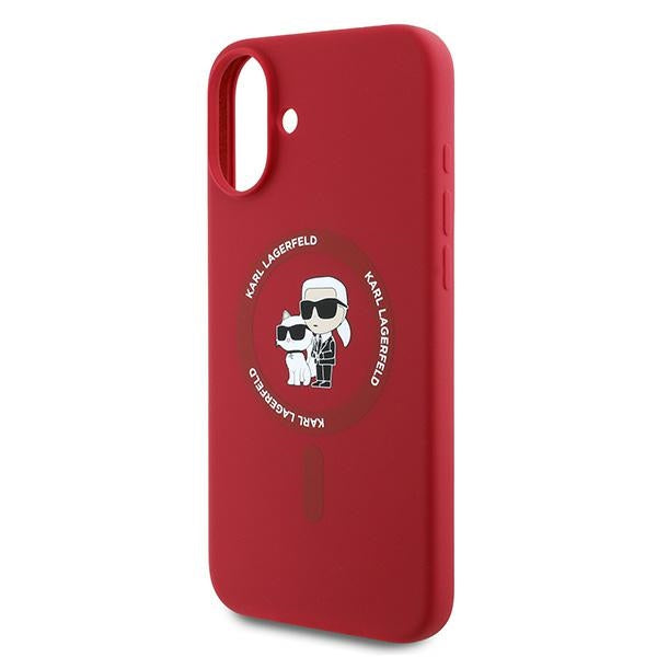 Karl Lagerfeld MagSafe dėklas iPhone 16 Plus – raudonas