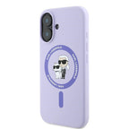 Karl Lagerfeld silikoninis MagSafe dėklas iPhone 16 Plus – violetinis