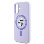 Karl Lagerfeld silikoninis MagSafe dėklas iPhone 16 Plus – violetinis