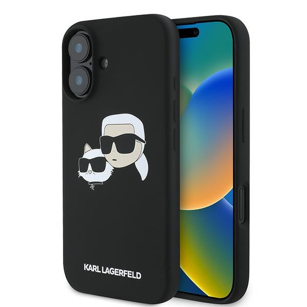 Karl Lagerfeld silikoninis MagSafe dėklas iPhone 16 Plus – juodas -- iPhone 16 Plus