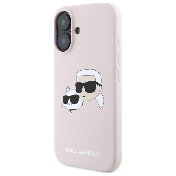 Karl Lagerfeld silikoninis MagSafe dėklas iPhone 16 – rožinis