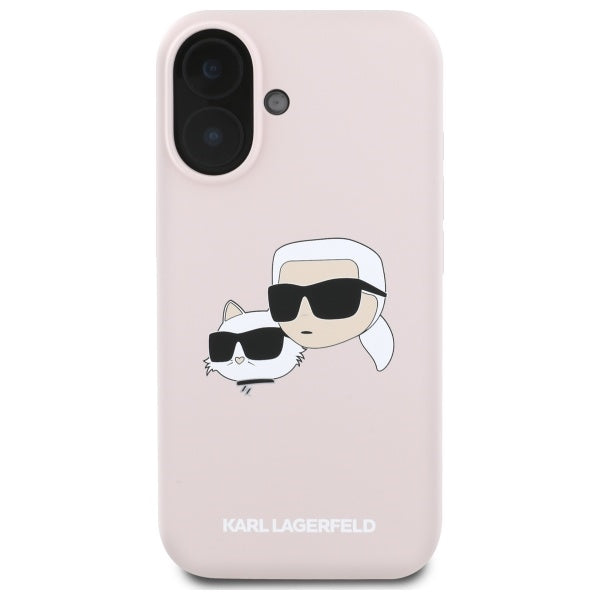 Karl Lagerfeld silikoninis MagSafe dėklas iPhone 16 – rožinis