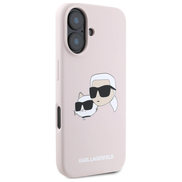 Karl Lagerfeld silikoninis MagSafe dėklas iPhone 16 – rožinis