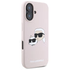 Karl Lagerfeld silikoninis MagSafe dėklas iPhone 16 – rožinis