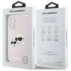 Karl Lagerfeld silikoninis MagSafe dėklas iPhone 16 – rožinis