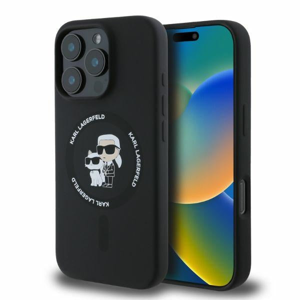 Karl Lagerfeld MagSafe dėklas iPhone 16 Pro Max – juodas