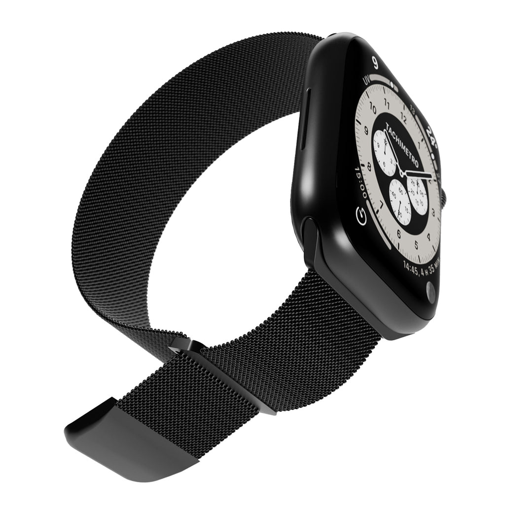Puro 'MILANESE' laikrodžio dirželis Apple Watch 42-44-45-49m, juodas -- Apple Watch