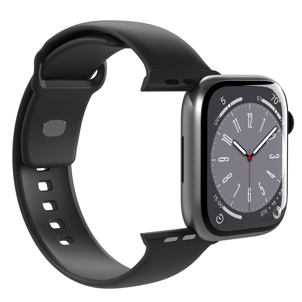 Puro Icon silikoninis dirželis Apple Watch 42 / 44 / 45 / 49 mm - Juodas (2 vnt.) -- Apple Watch
