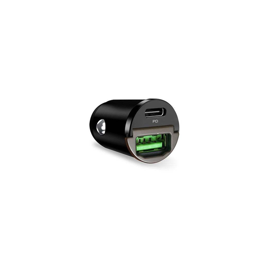 Puro Mini 30W Power Delivery USB-C USB-A automobilinis įkroviklis - juodas
