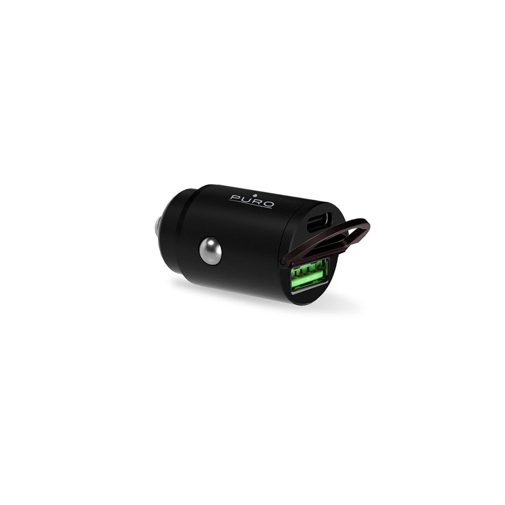 Puro Mini 30W Power Delivery USB-C USB-A automobilinis įkroviklis - juodas