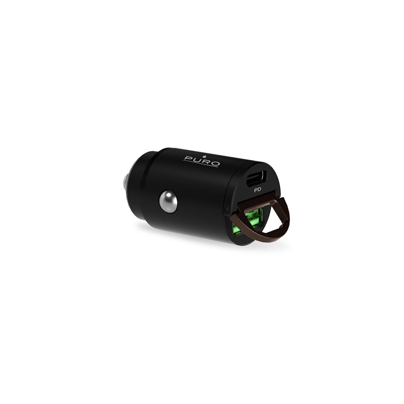Puro Mini 30W Power Delivery USB-C USB-A automobilinis įkroviklis - juodas