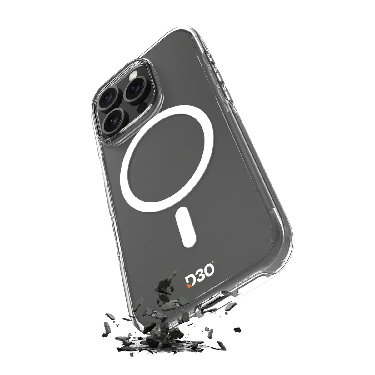Skaidrus MagSafe dėklas iPhone 16 Pro su D3O Bio (Puro)