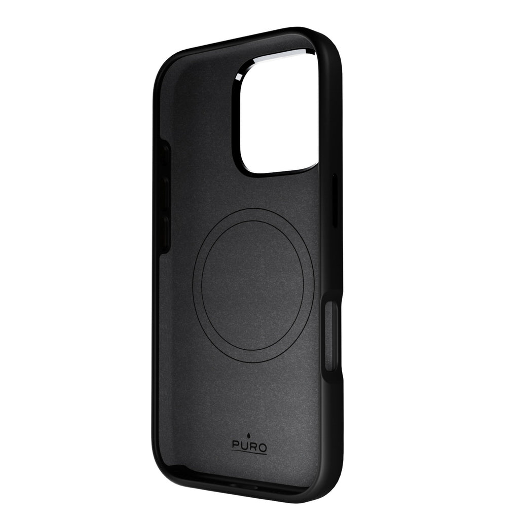 Puro Icon Mag Pro MagSafe silikoninis dėklas skirtas iPhone 16 Pro - juodas -- iPhone 16 Pro