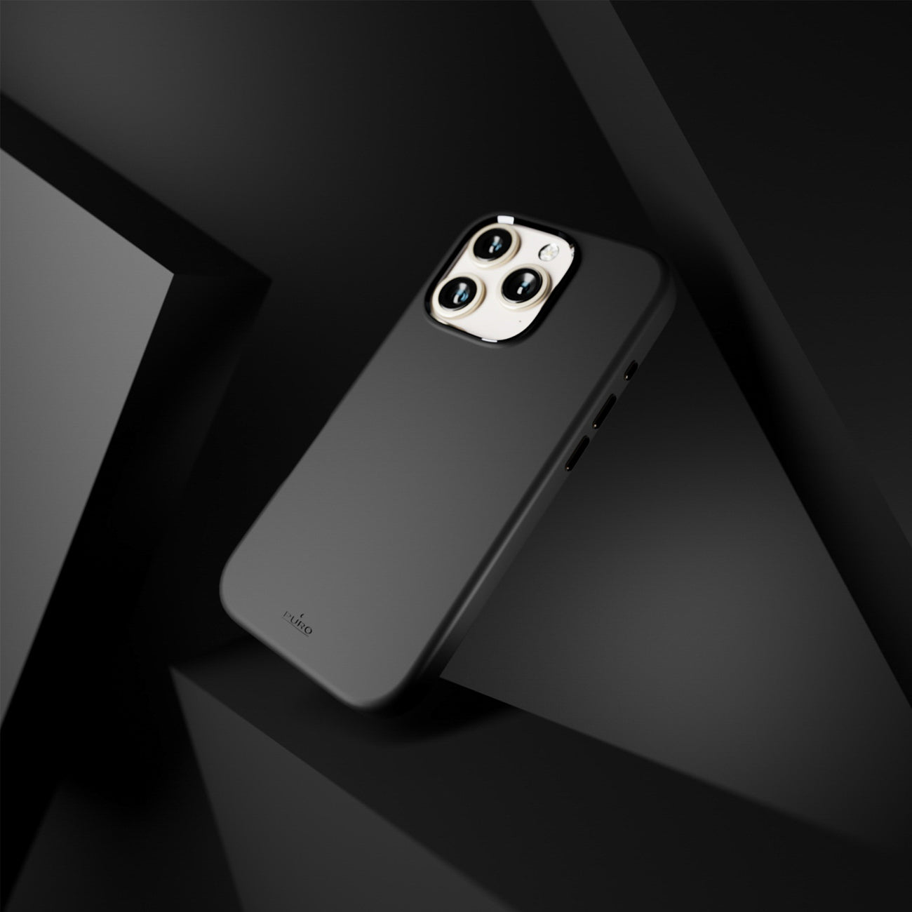 Puro Icon Mag Pro MagSafe silikoninis dėklas skirtas iPhone 16 Pro - juodas -- iPhone 16 Pro
