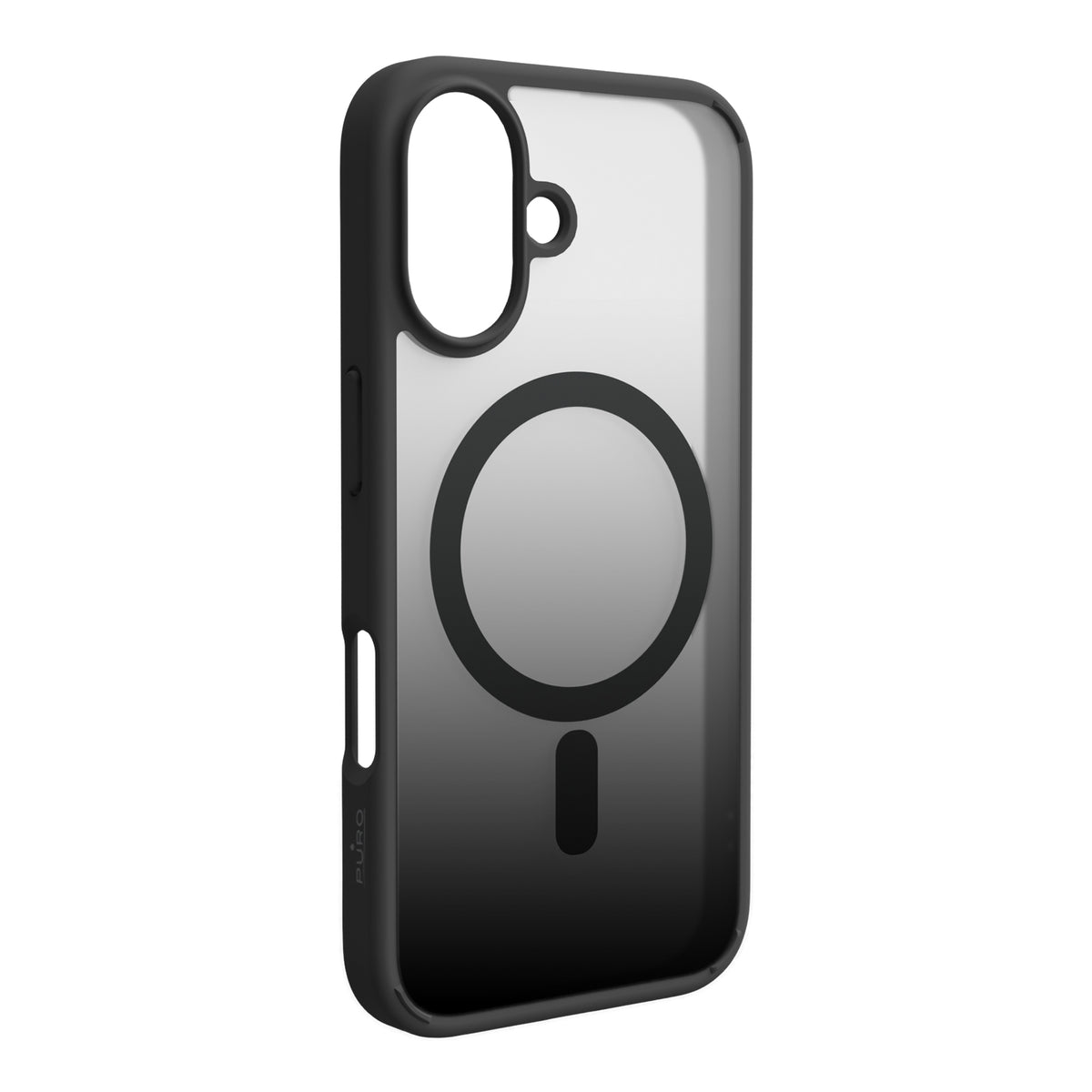 Puro Gradient MagSafe silikoninis dėklas iPhone 16 – juodas
