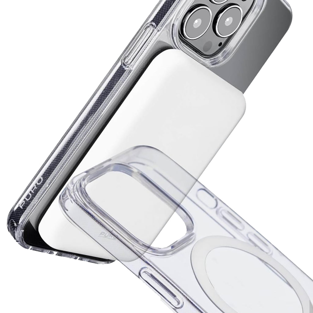 Puro MagSafe silikoninis dėklas iPhone 14 Pro – skaidrus