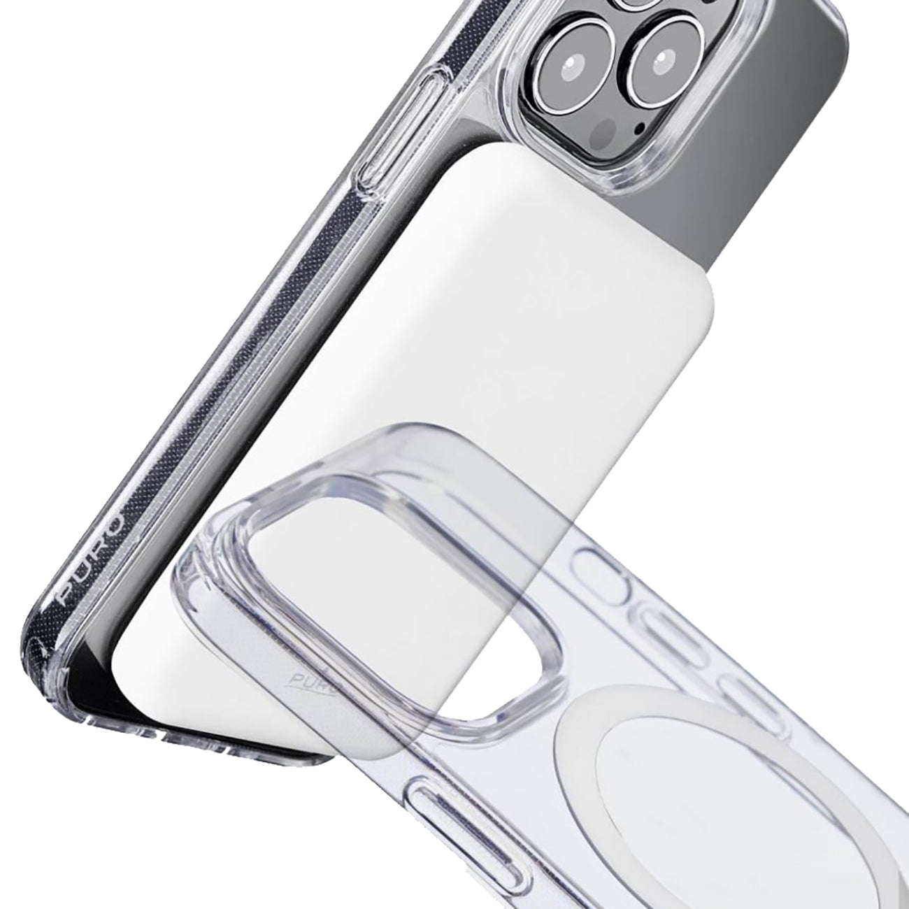 Puro MagSafe silikoninis dėklas iPhone 14 Pro – skaidrus