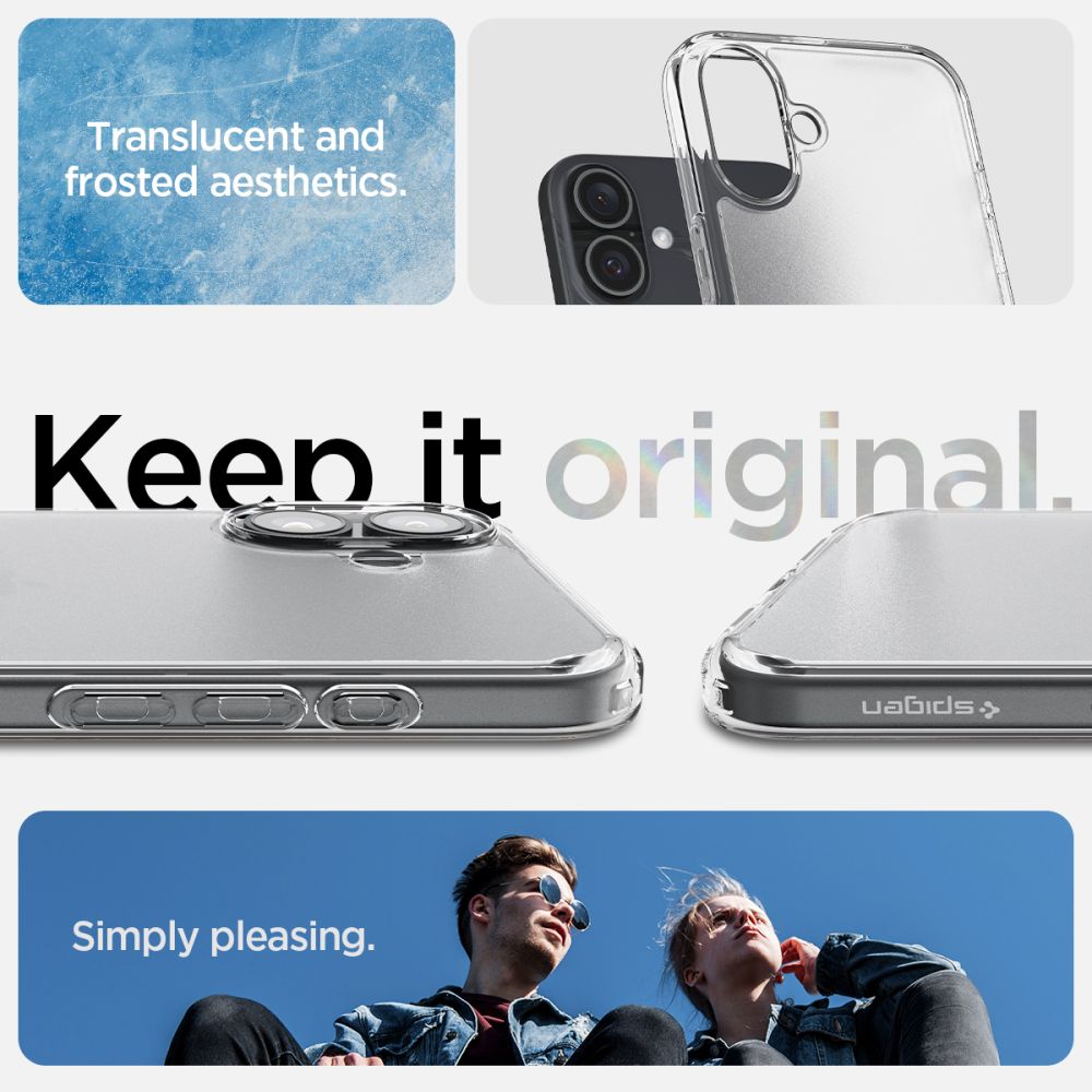Spigen Ultra Hybrid dėklas iPhone 16 – skaidrus