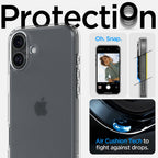 Spigen Ultra Hybrid dėklas iPhone 16 – skaidrus
