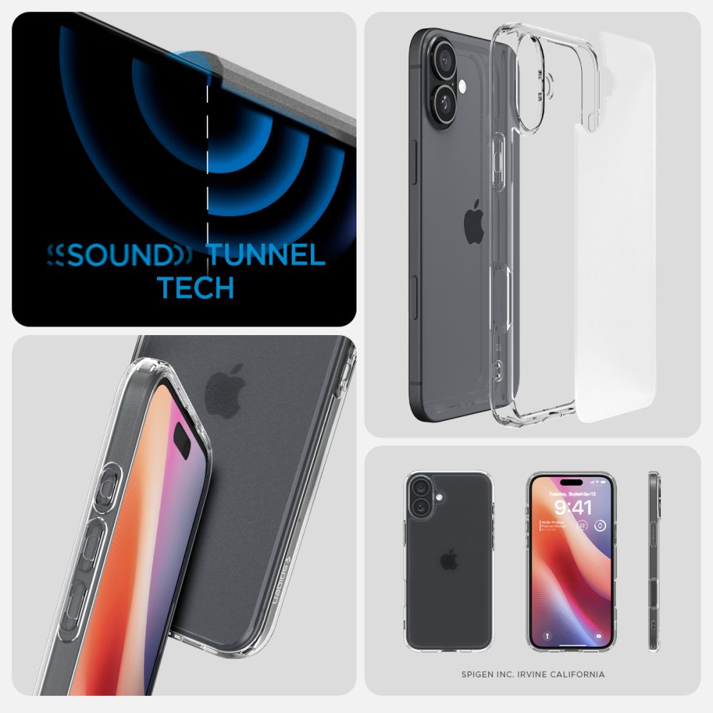 Spigen Ultra Hybrid dėklas iPhone 16 – skaidrus