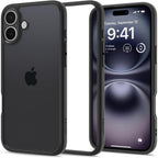 Spigen Ultra Hybrid dėklas iPhone 16 – juodas matinis