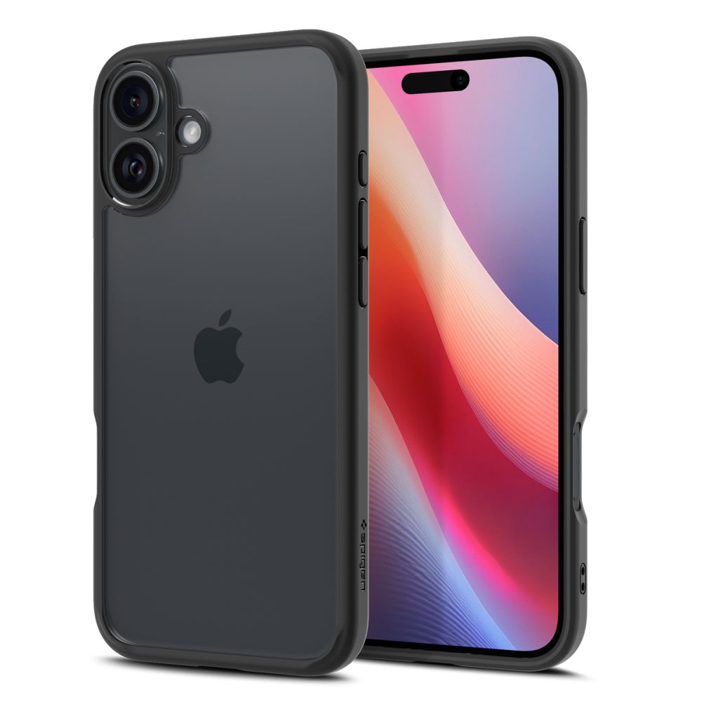 Spigen Ultra Hybrid dėklas iPhone 16 – juodas matinis