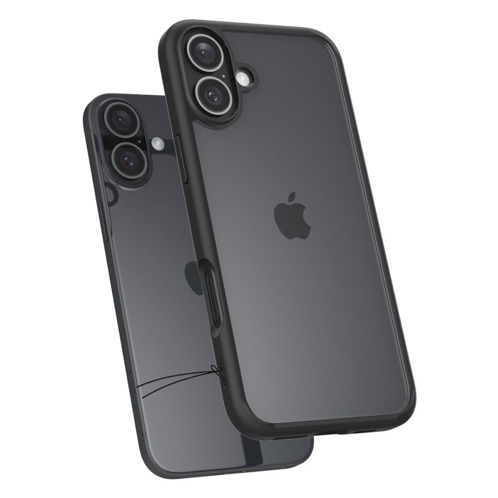Spigen Ultra Hybrid dėklas iPhone 16 – juodas matinis
