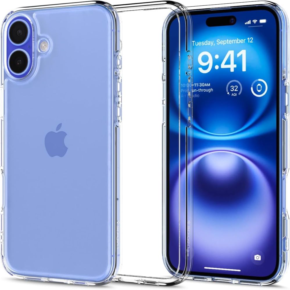 Spigen Ultra Hybrid iPhone 16 dėklas – skaidrus