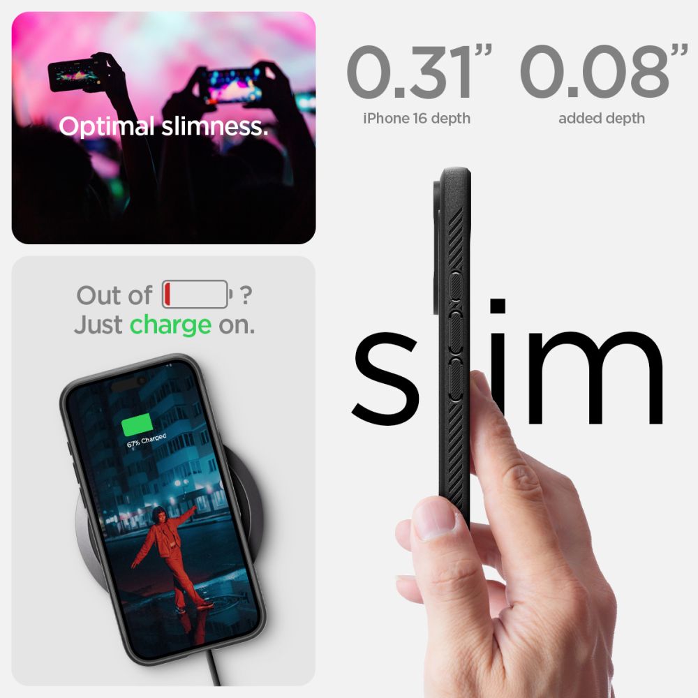 Spigen Rugged Armor MagSafe dėklas iPhone 16 – juodas