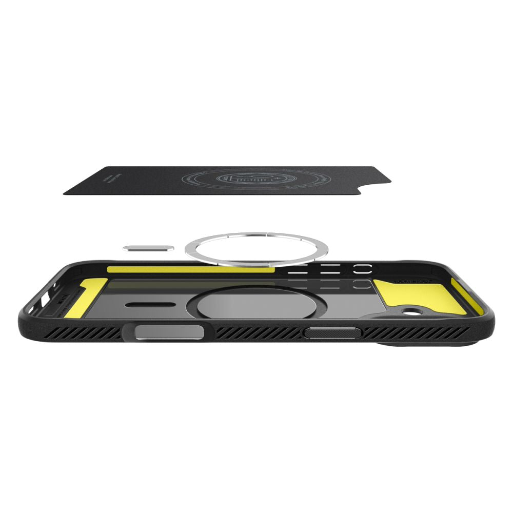 Spigen Rugged Armor MagSafe dėklas iPhone 16 – juodas