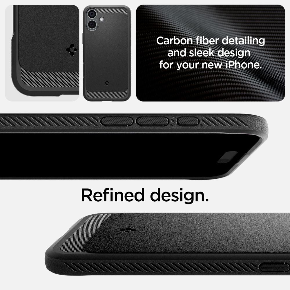 Spigen Rugged Armor MagSafe dėklas iPhone 16 – juodas