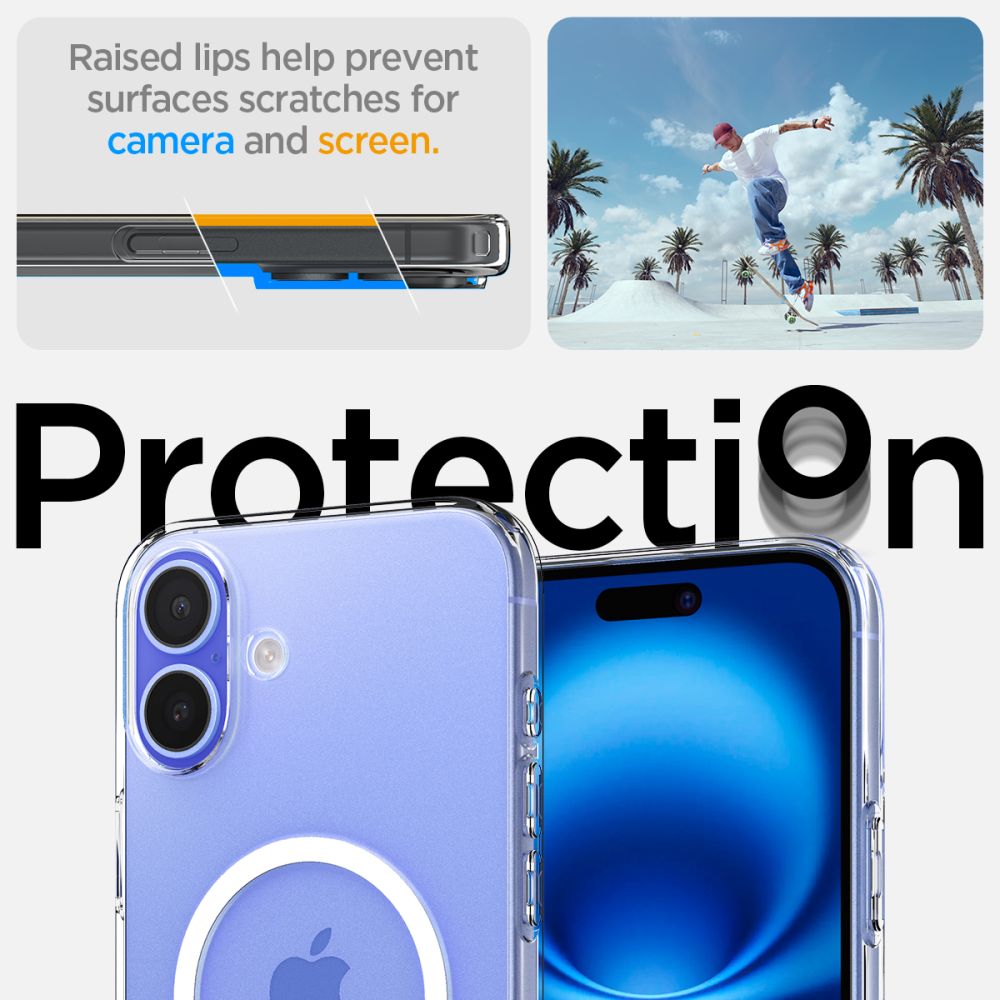 Spigen Liquid Crystal MagSafe dėklas iPhone 16 – skaidrus