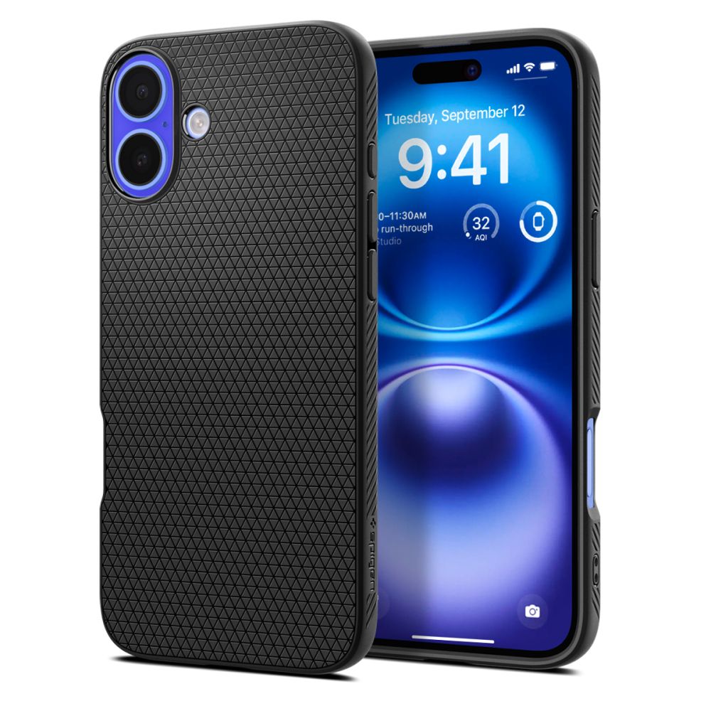 Spigen Liquid Air dėklas iPhone 16 – juodas