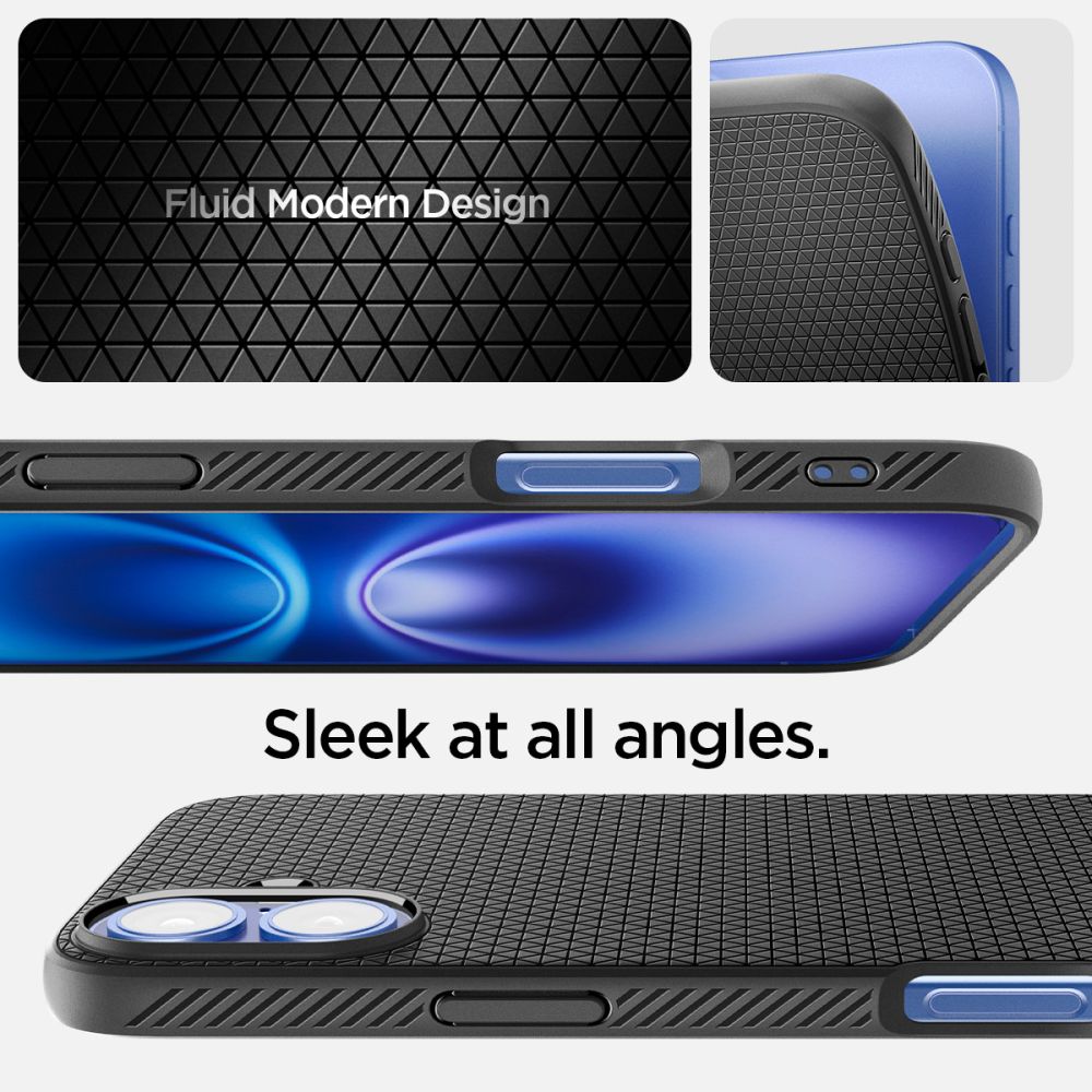 Spigen Liquid Air dėklas iPhone 16 – juodas