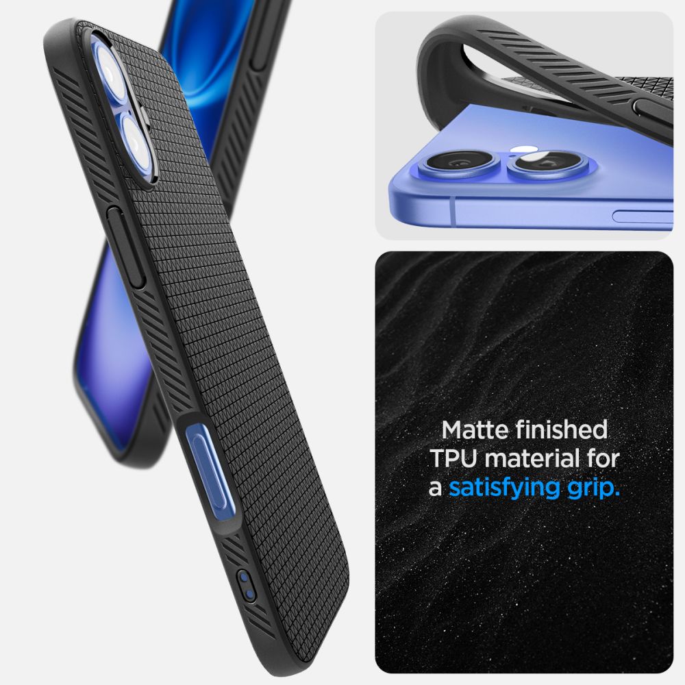 Spigen Liquid Air dėklas iPhone 16 – juodas