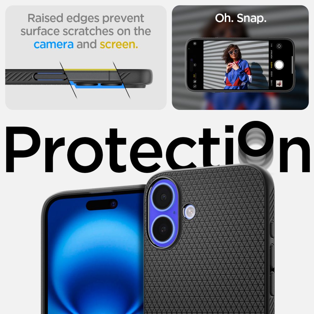 Spigen Liquid Air dėklas iPhone 16 – juodas