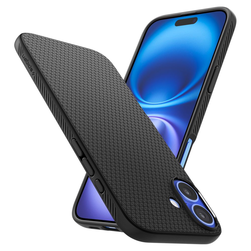 Spigen Liquid Air dėklas iPhone 16 – juodas