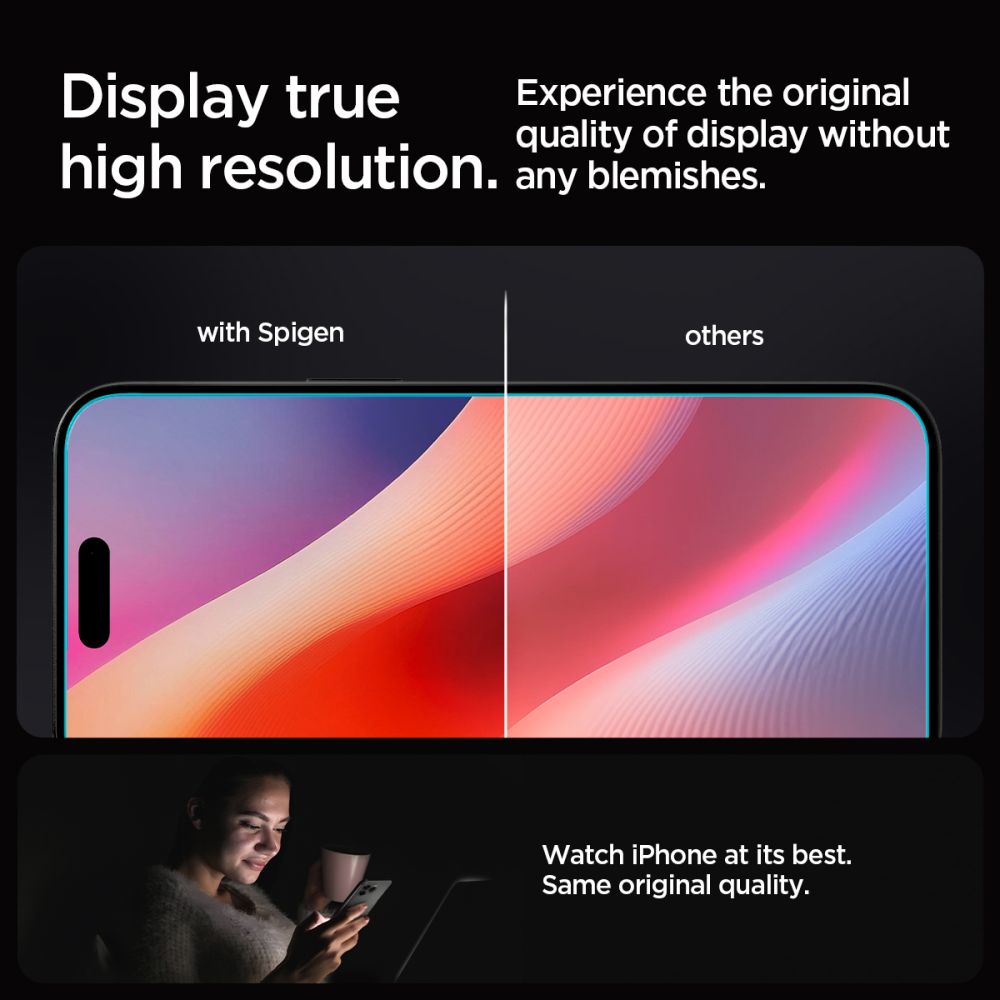 Spigen grūdintas stiklas iPhone 16 Pro / 17 / 17 Pro (2 vnt.)