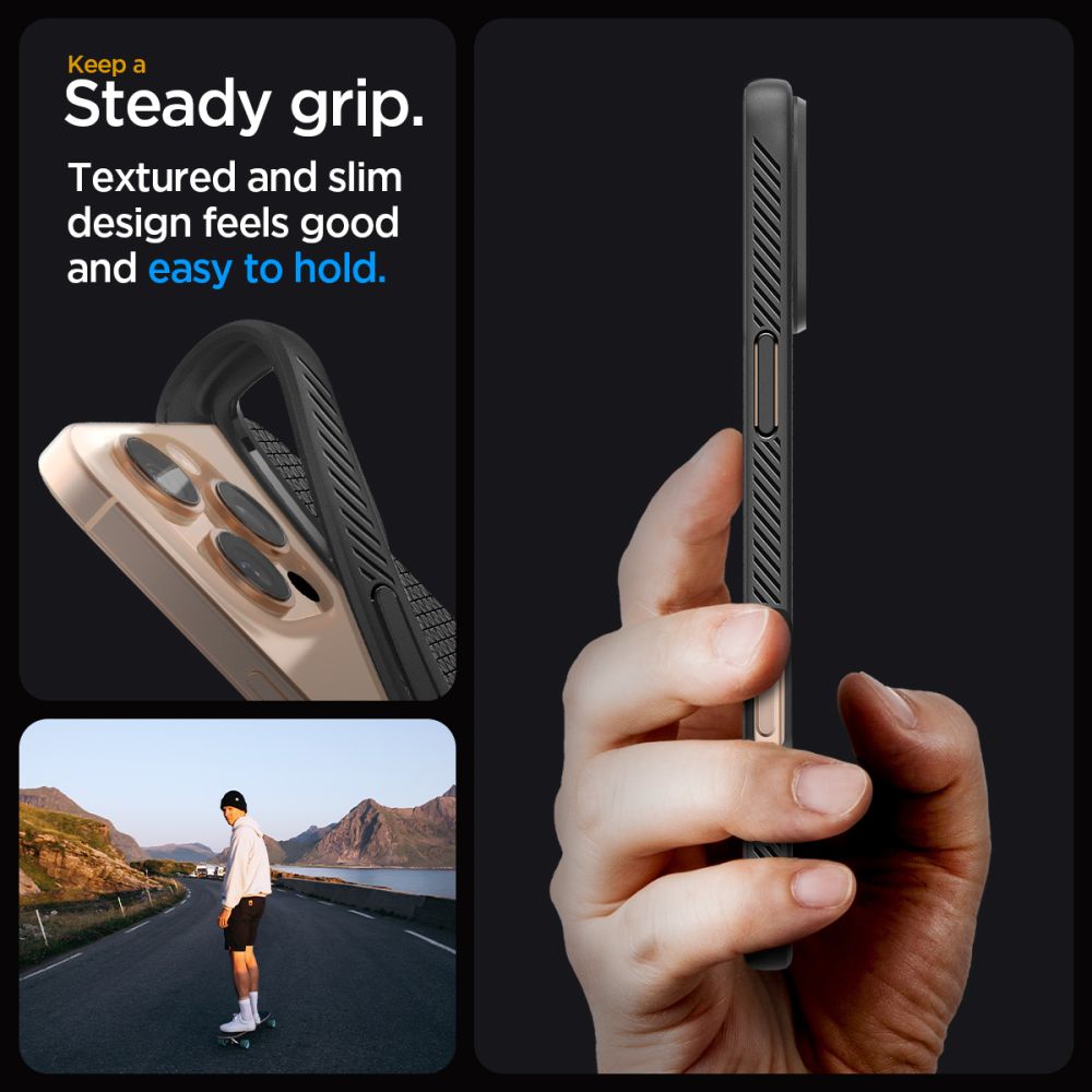 Spigen Liquid Air dėklas iPhone 16 Pro – juodas