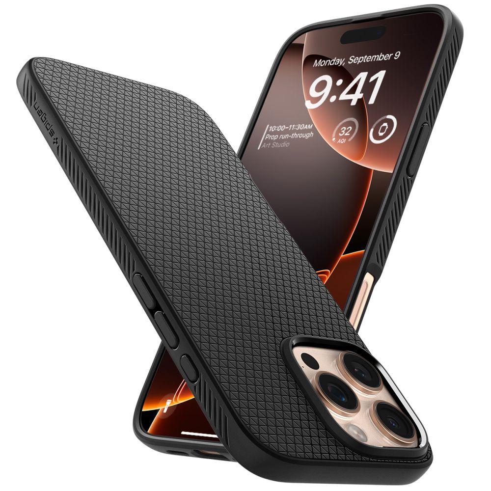 Spigen Liquid Air dėklas iPhone 16 Pro – juodas